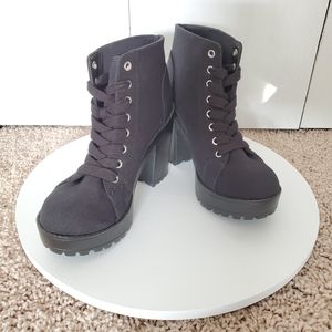 Lace Up Heeled Ankle Boots